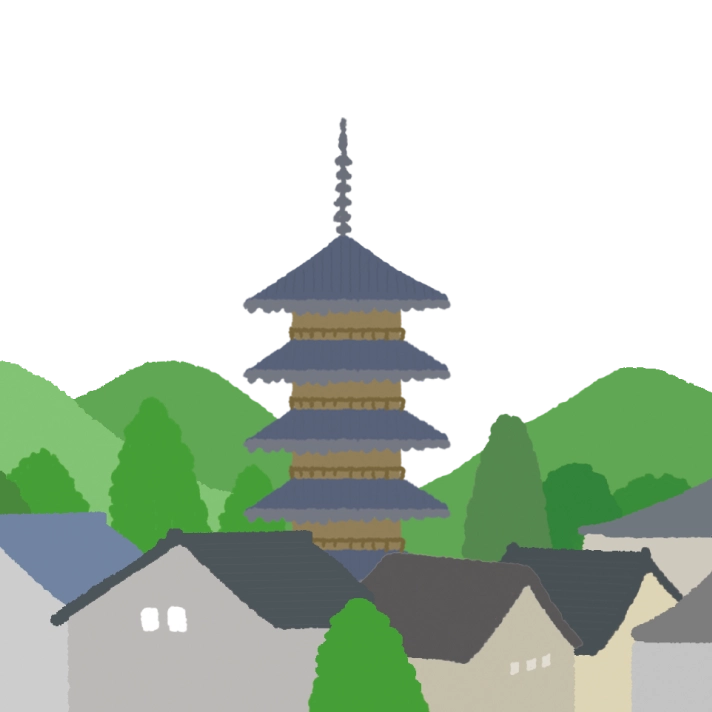 あこがれの町、京都で暮らすのイラスト